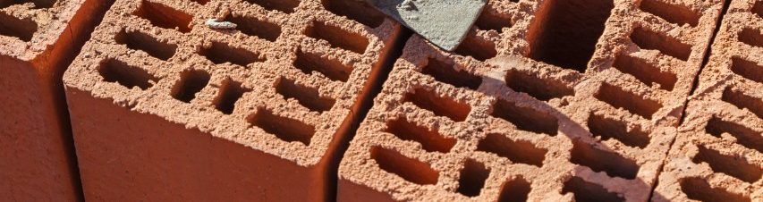 Porotherm bricks and trowel