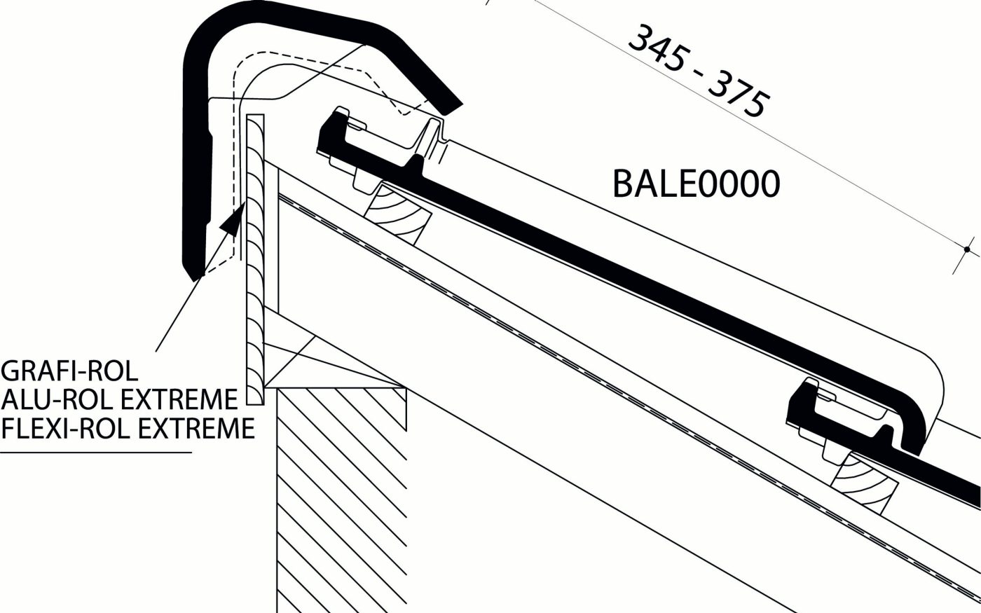 Alegra 10 SE - Lengtedoorsnede dak ter hoogte van haakvorst