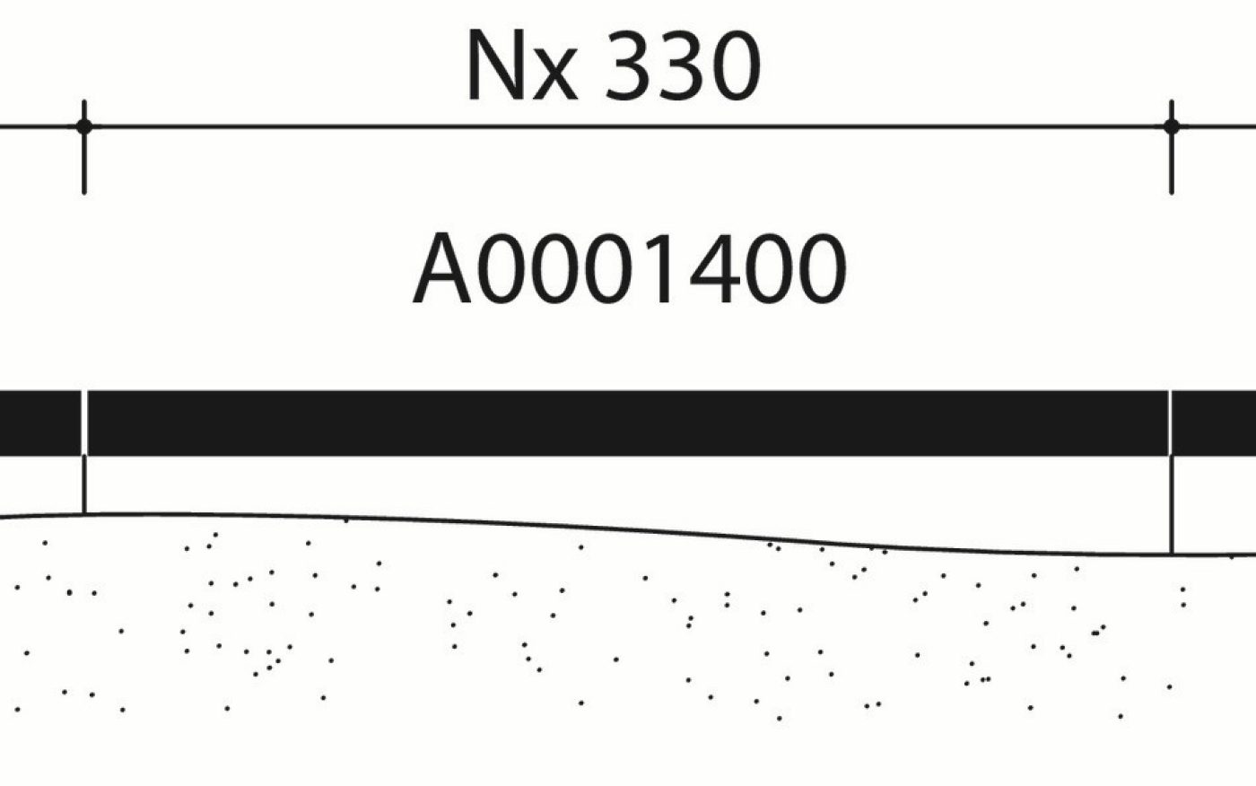 Tegelpan Aleonard - Dwarsdoorsnede dak ter hoogte van vorst gecementeerd 1400