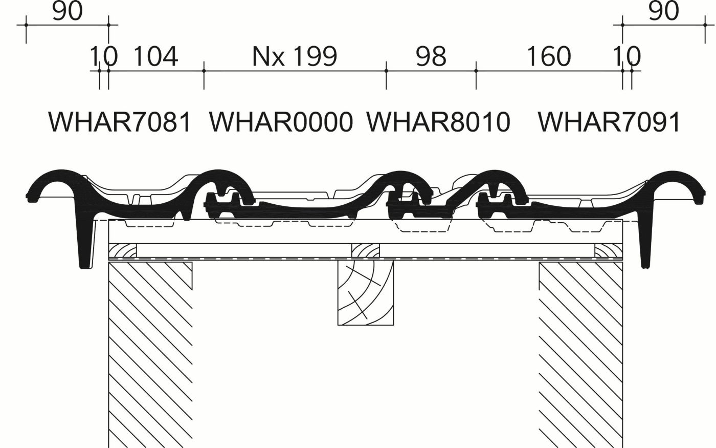 Creaton Harmonie : Dwarsdoorsnede_dak_thv_gevelpannen