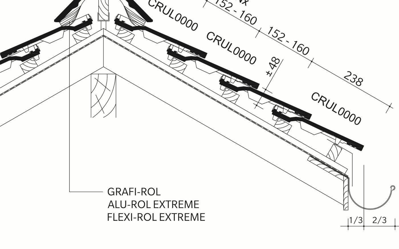 TERREAL Rully :  Lengtedoorsnede_dak_thv_vorst