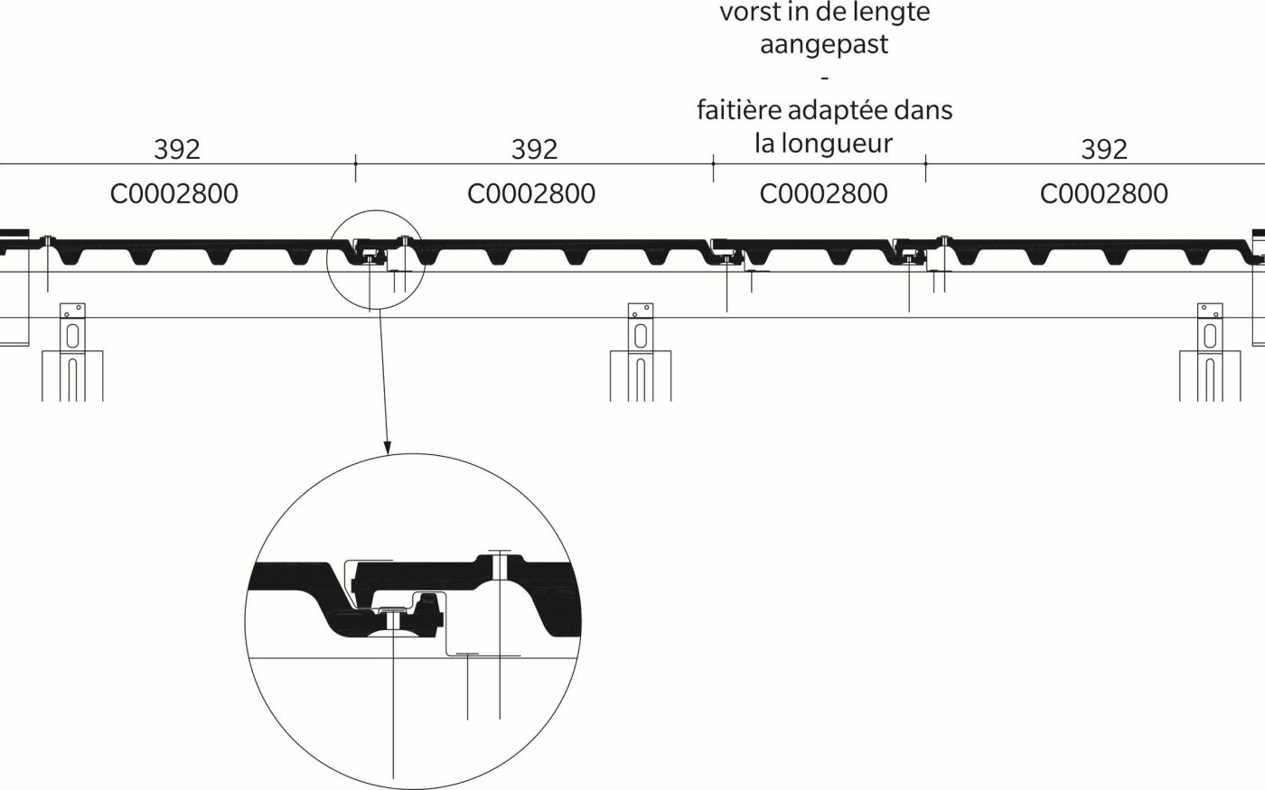 TERREAL Volnay : Dwarsdoorsnede_dak_thv_hoekige_vorst