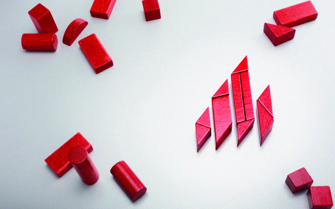 Wienerberger CBME flame symbol made of wooden building blocks