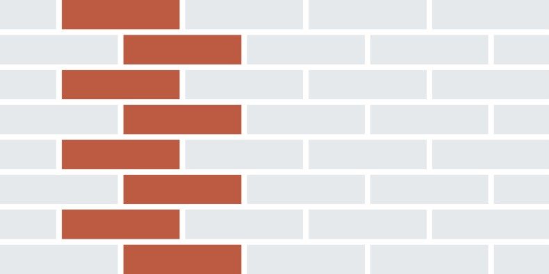 Illustratie halfsteens verband