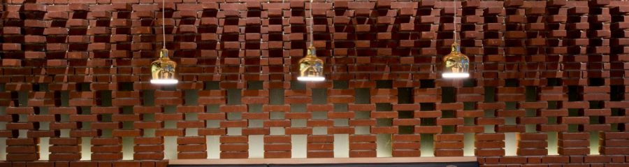 Egala Koraalrood VB WF | New Construction Restaurant Colonel | Brussels, Belgium | Architect: Dirk de Leeuw Architecten, Brussels, in collaboration with Diego Carrion and Cécile Grosjean | Client: BVO Food sprl | Completion Date: 2015-01-01