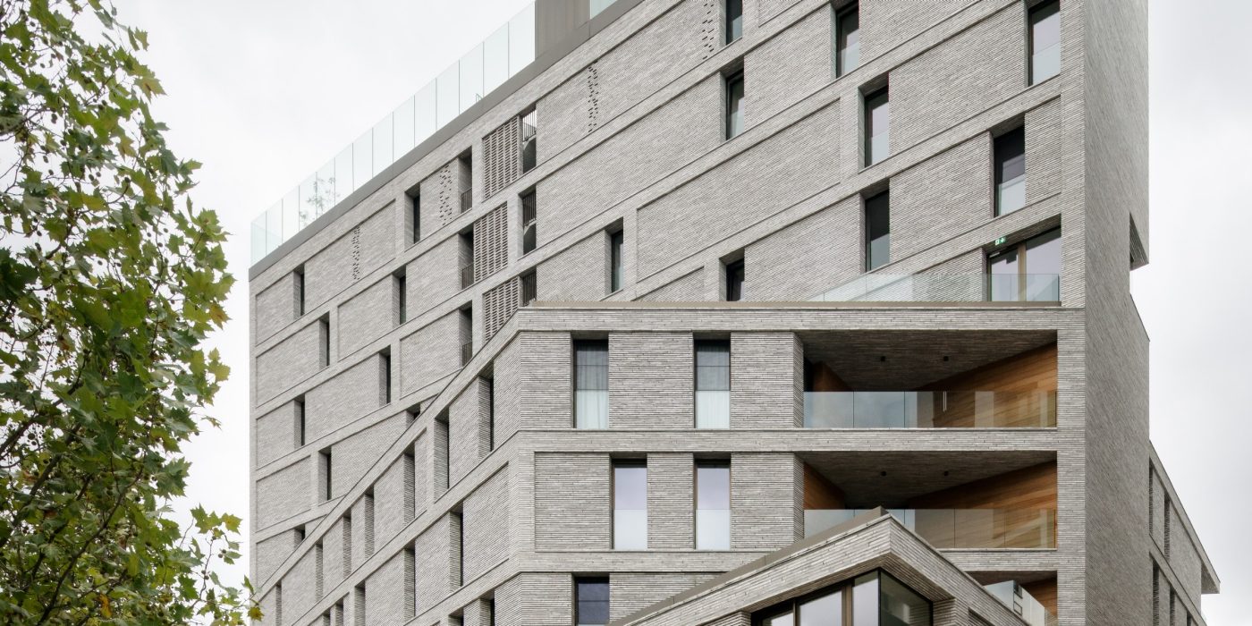 Sky One. Brick Award 22 Category "Living together". a2o architecten. Outside view