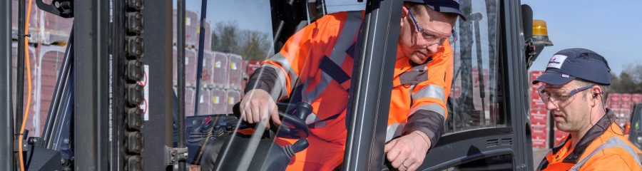 Fork lift driver and plant manager at stockyard, Fast Forward Supply Chain