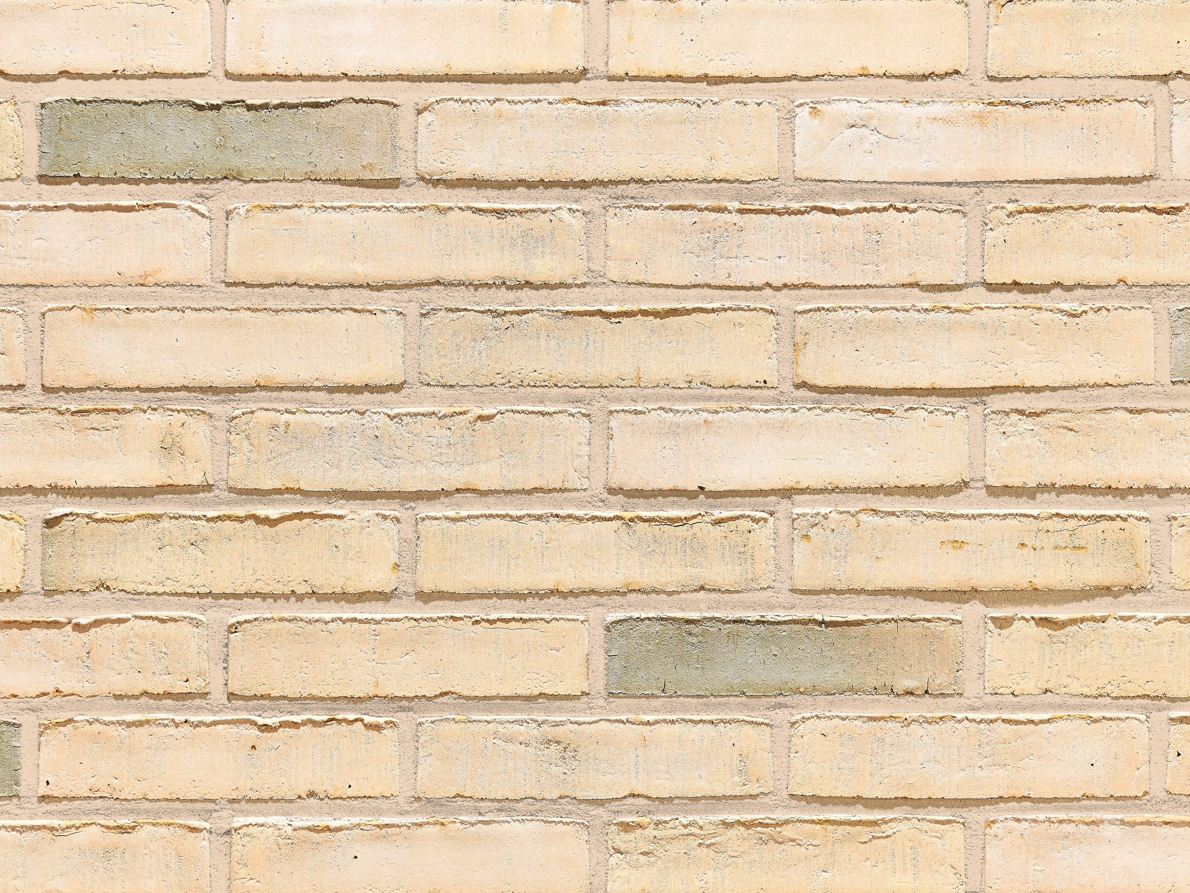 Aquaral Ginger Wit facing bricks in a running bond with mortar