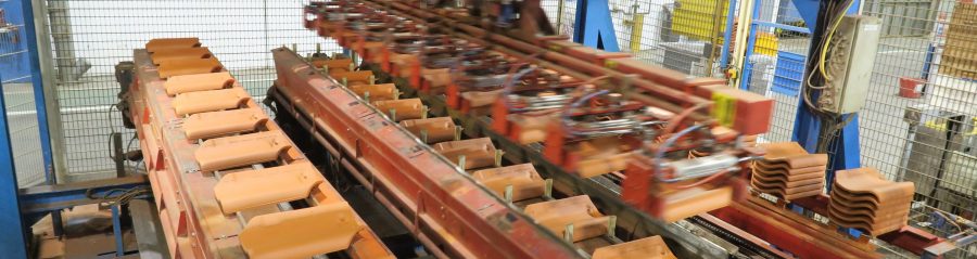 Photography of production of tiles