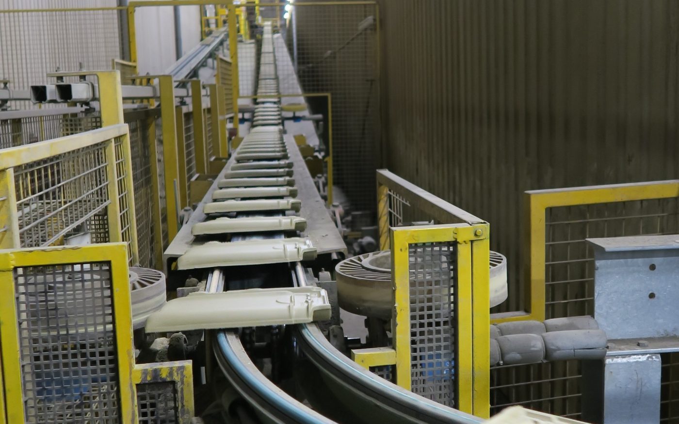 Photography of production of tiles