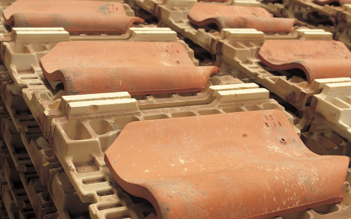 Photography of production of tiles