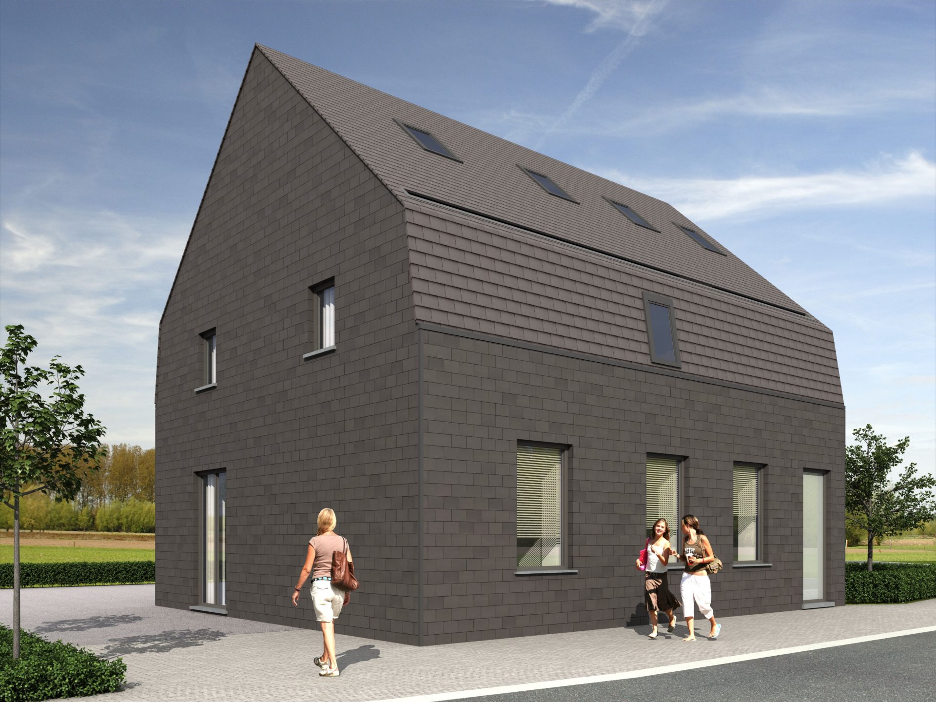 3D rendering of renovation project in Spiere