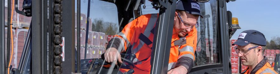 Fork lift driver and plant manager at stockyard, Fast Forward Supply Chain