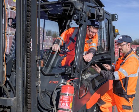 Fork lift driver and plant manager at stockyard, Fast Forward Supply Chain