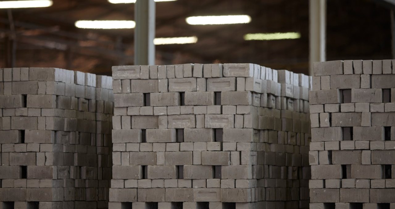 Photography of production of facing bricks