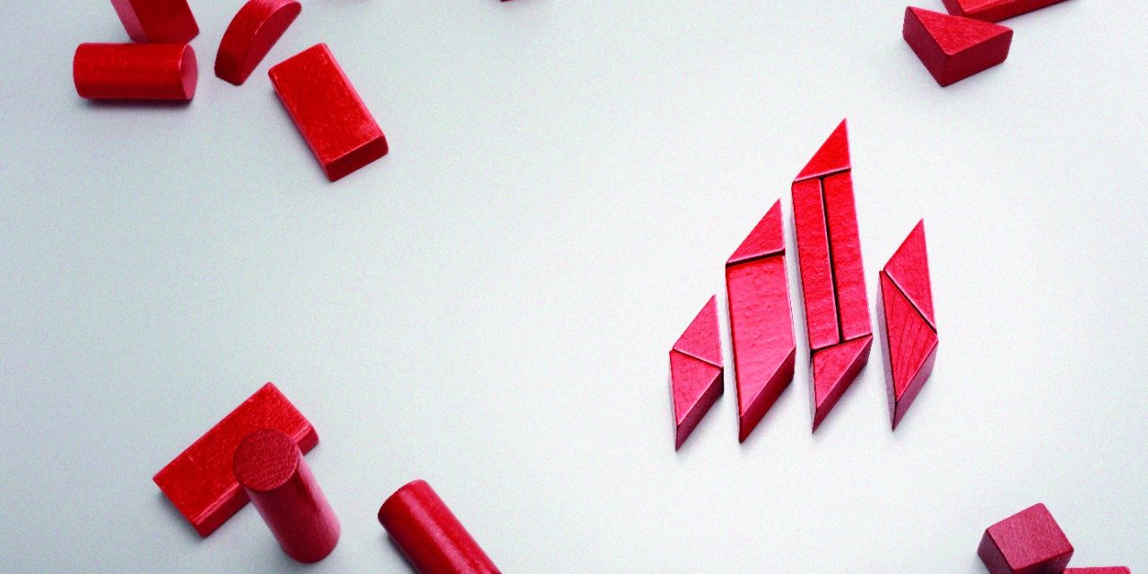 Wienerberger CBME flame symbol made of wooden building blocks