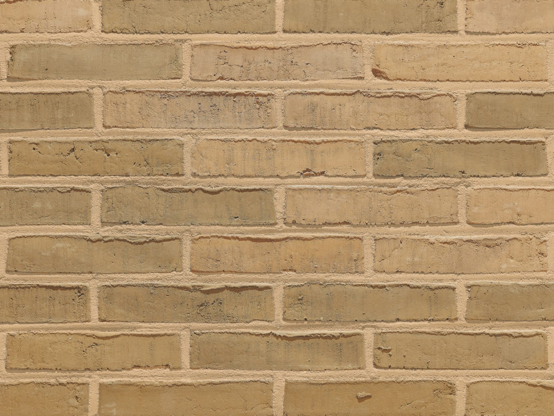 Aquaral Sable Geel facing bricks in a running bond with a mortar joint