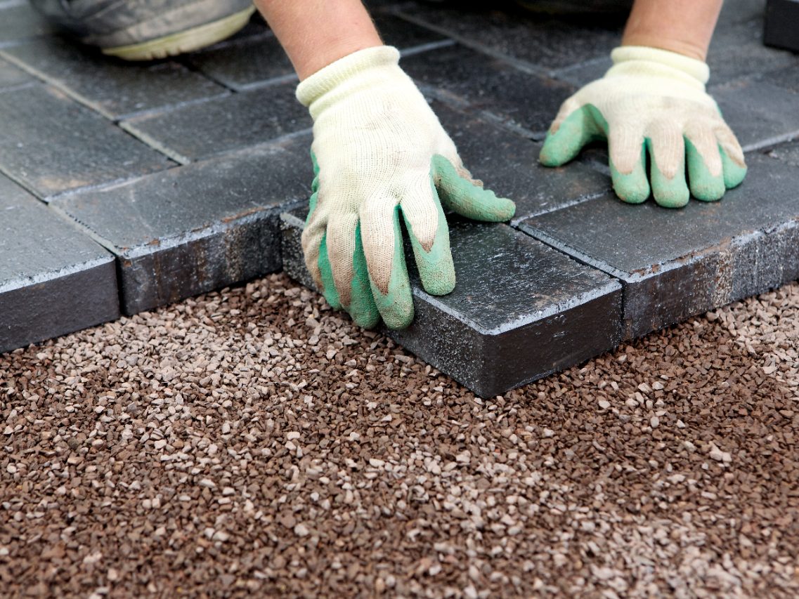 paving, bricks, clinker, lay, laying, 