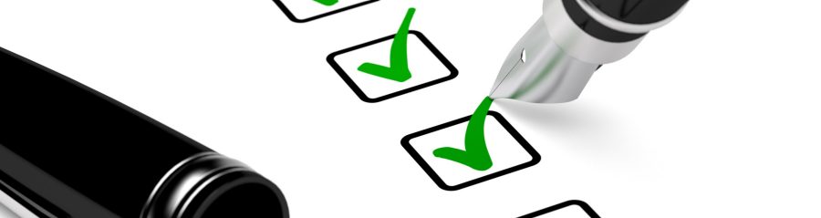 Very high resolution 3d rendering of a pen checking a list.