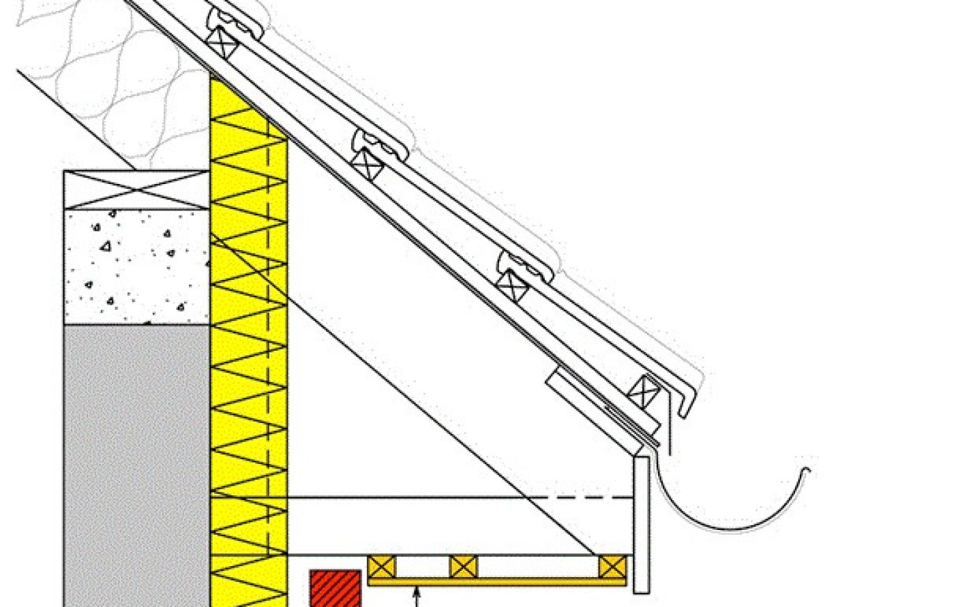 Toiture avec débord