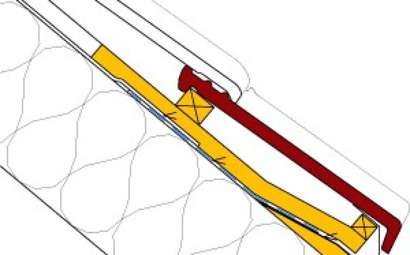 Rangée inférieure de tuiles en terre cuite