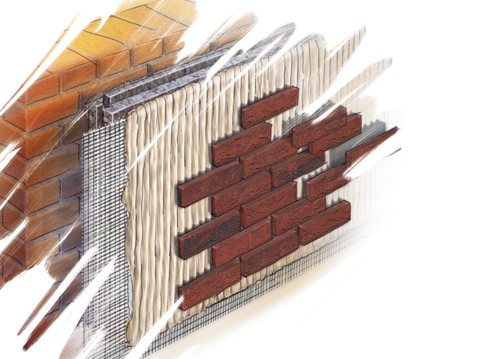 Illustratie façabrick construction