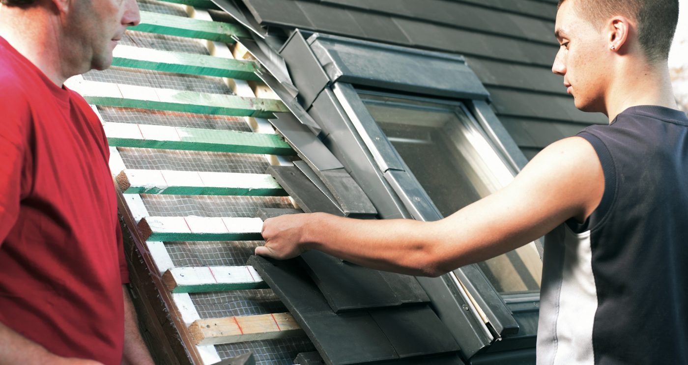 Dak met velux raam
