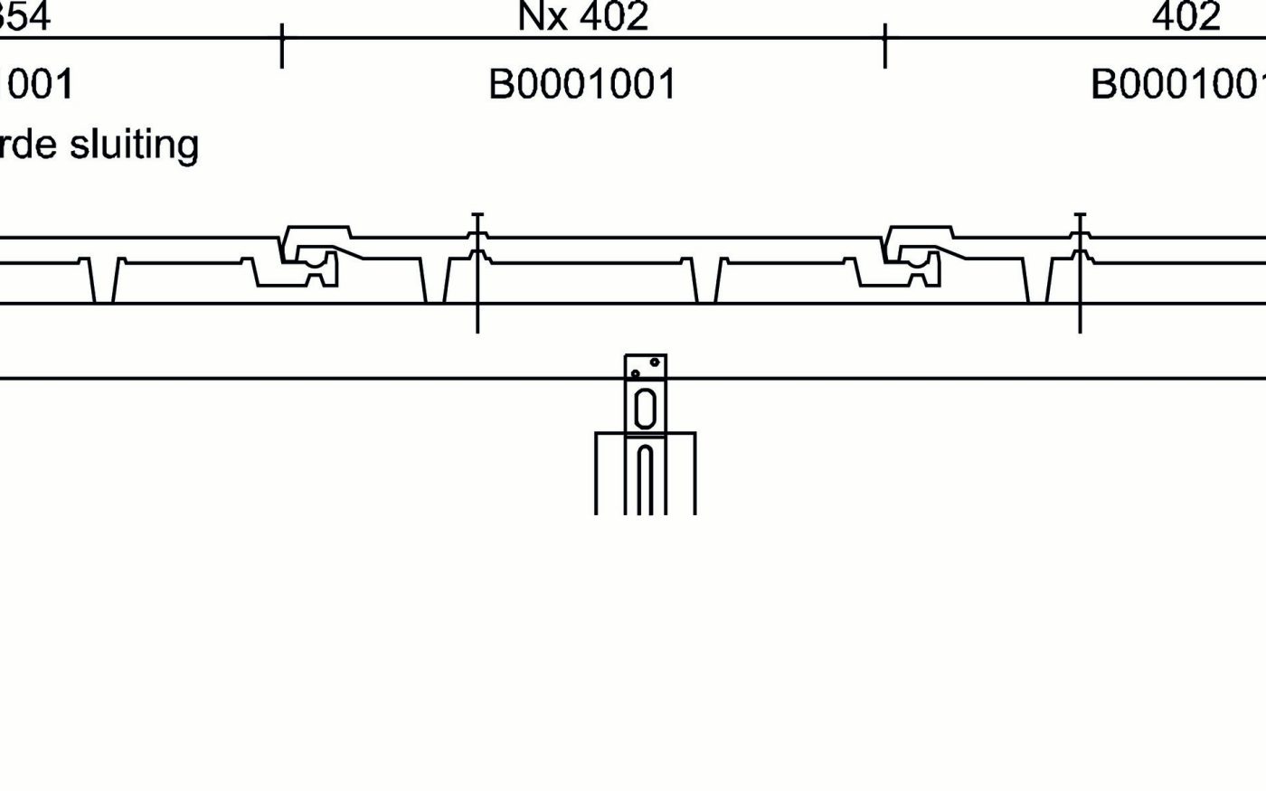 Alegra 10 SE - Plan de pose transversale de la toiture au niveau de la faîtière