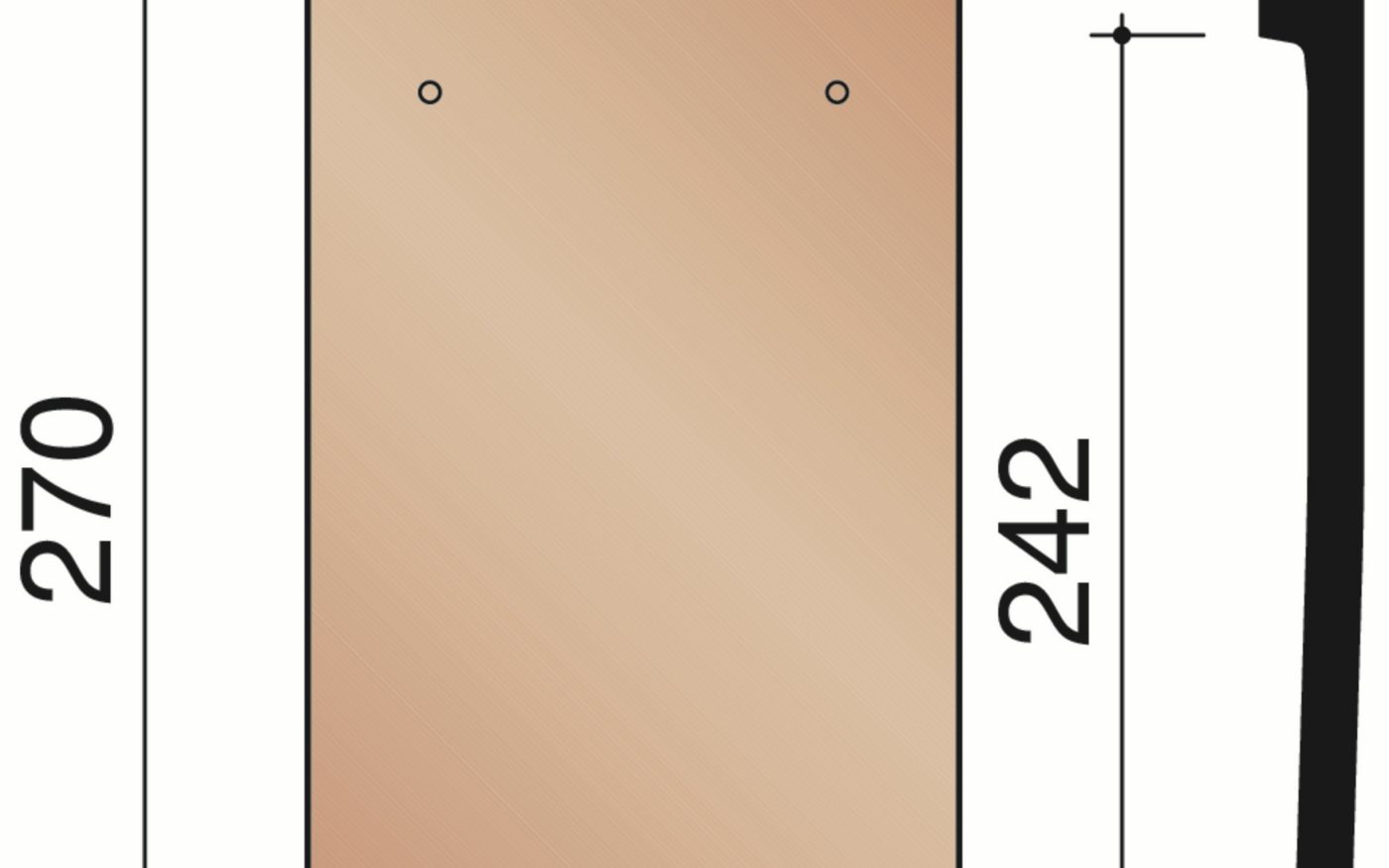 Tuile Plate Aléonard Patrimoine - 16 x 27