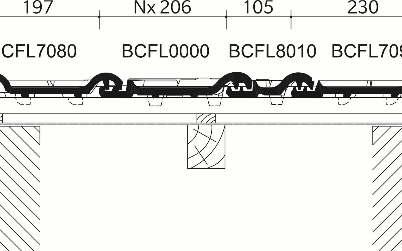 TERREAL Côte Fleurie : Section transversale_tuiles de rive