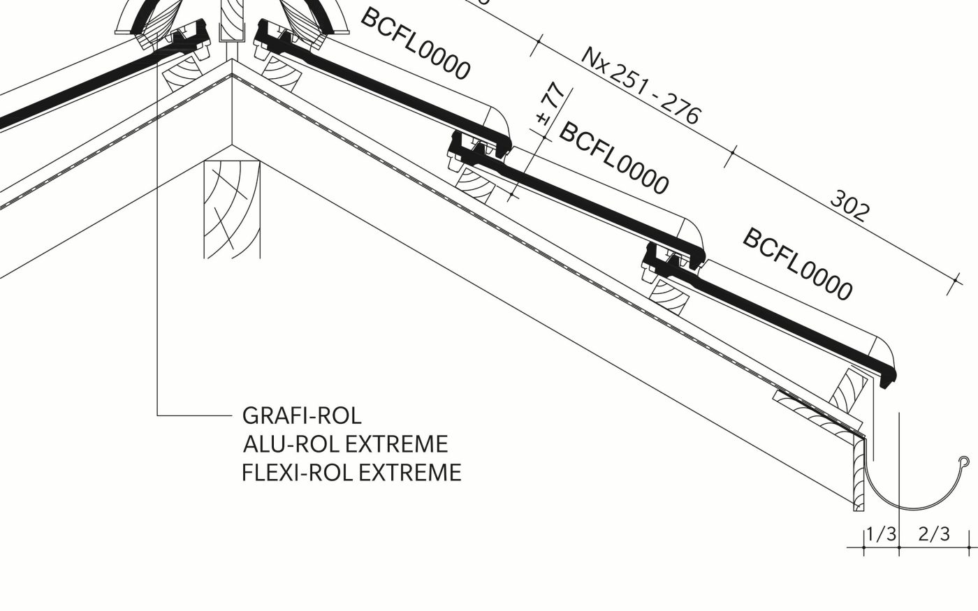 TERREAL Côte Fleurie : Section longitudinale_faîtière