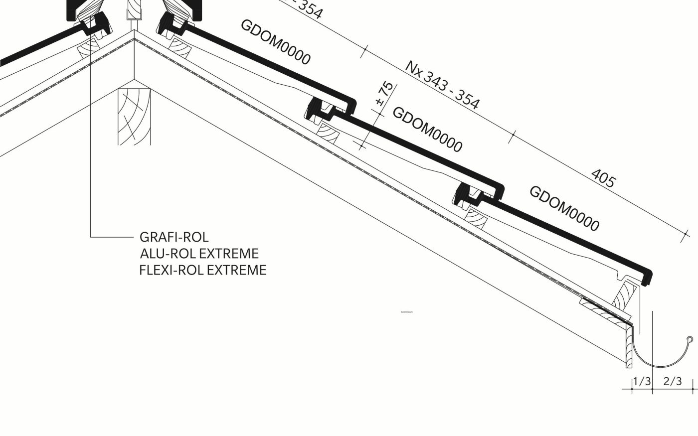 Creaton Domino : Section longitudinale_faîtière angulaire_PD