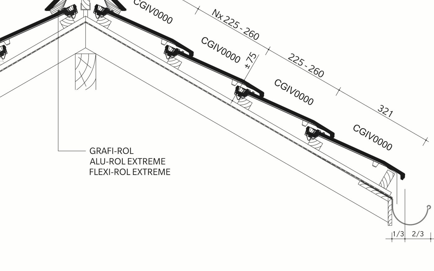 TERREAL Giverny : Section longitudinale_faîtière