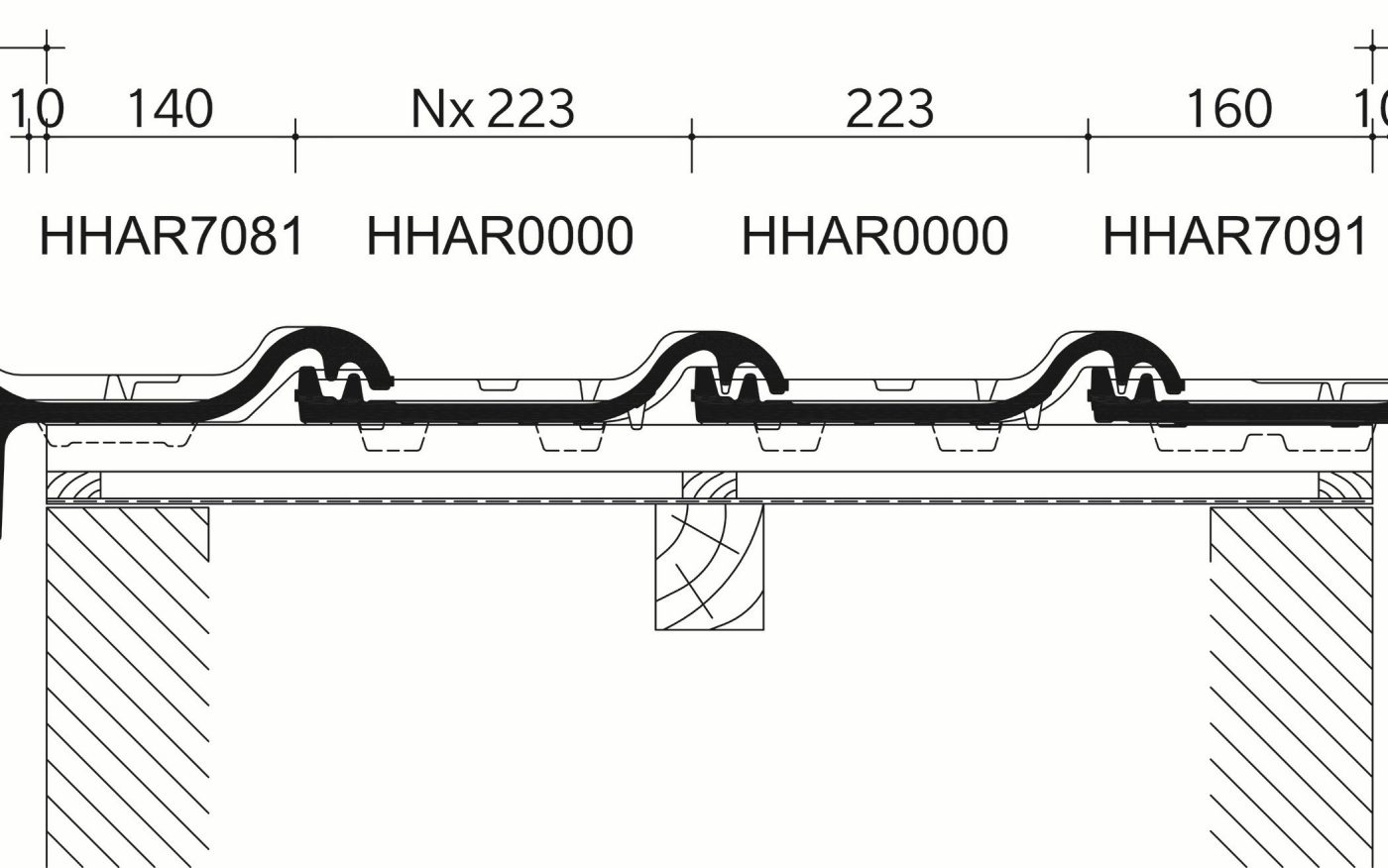 Creaton Harmonica : Section transversale_tuiles de rive