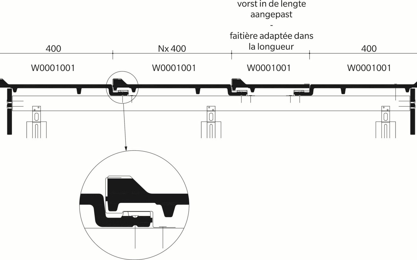 Creaton Melodie : Section transversale_faîtière_PZ