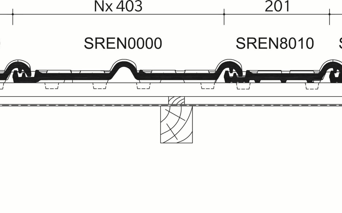 TERREAL Renaissance Evo :  Section transversale_tuiles de rive