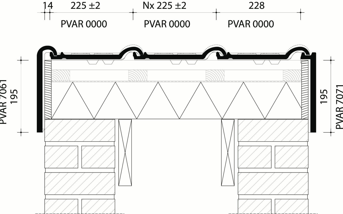 Vario 18 : Plan de pose transversale au niveau des plaques de rive pour Sarking