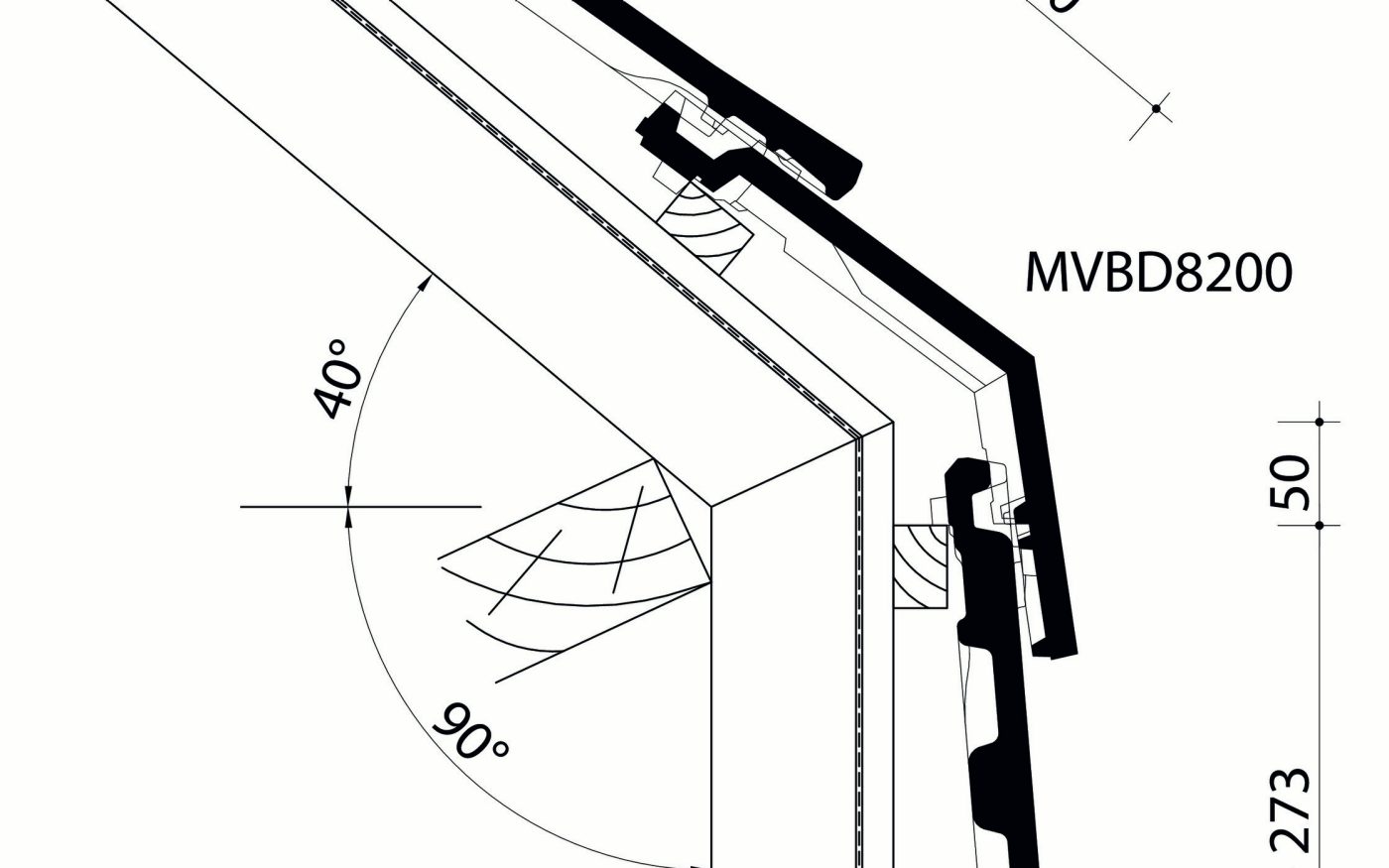 Vauban - Plan de pose longitudinale de la toiture au niveau de la tuile membron