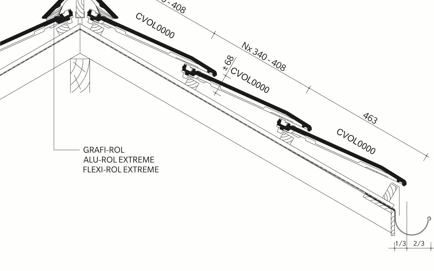 TERREAL Volnay : Section longitudinale_faîtière