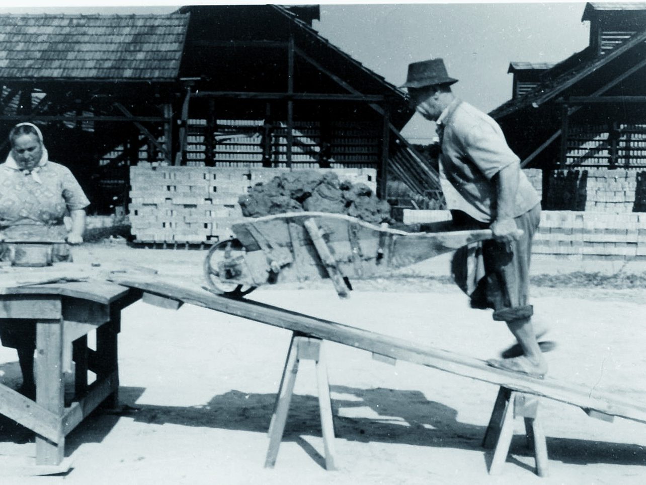 historical pictures of brick manufactory at the beginning of 19th century