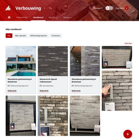 Referentieprojecten in het moodboard