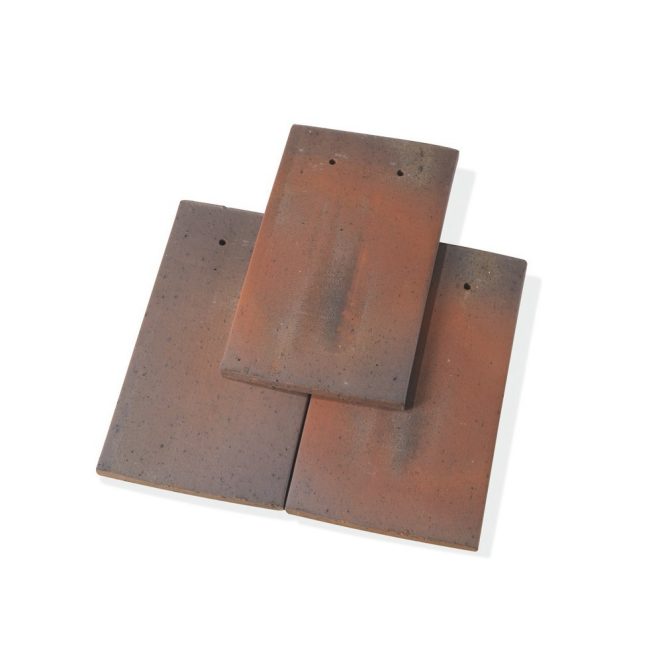 Single product shot of a Tegelpan Aleonard Pontigny Brun Flamme roof tile