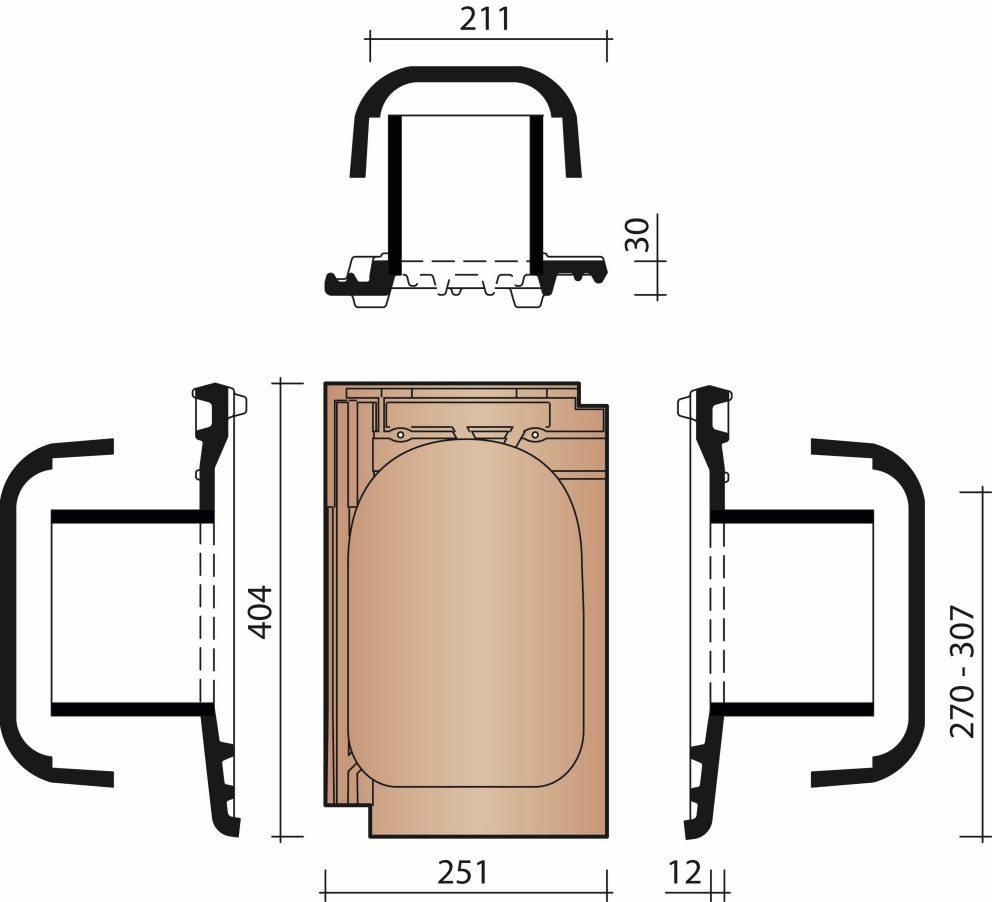 Datura : kit tuile à douille 125mm