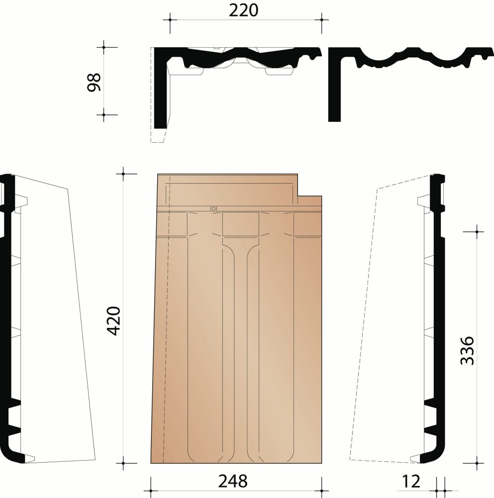 Standard - Linker gevelpan (3 per lm)