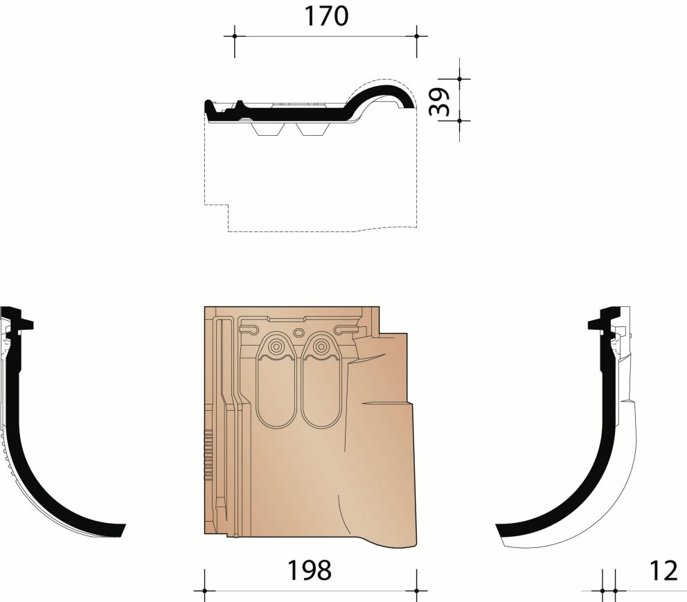 Vario 18 : Tuile membron trois quarts