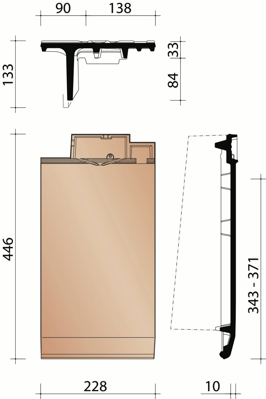 Mikado: linker gevelpan Duits model (2,7/lm)