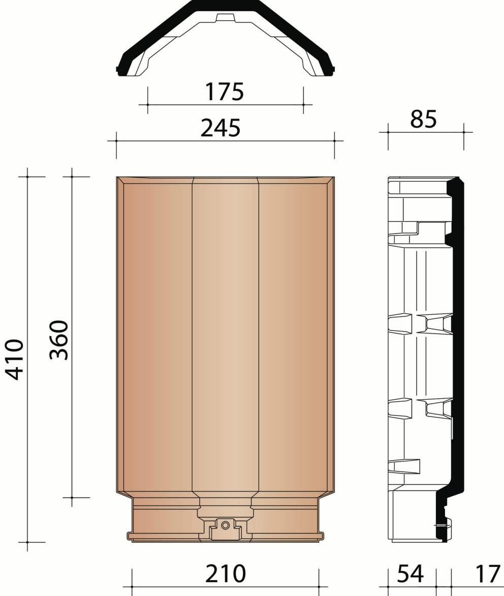 Cahier des charges : faîtière angulaire - arêtier (2,8/m.crt.)