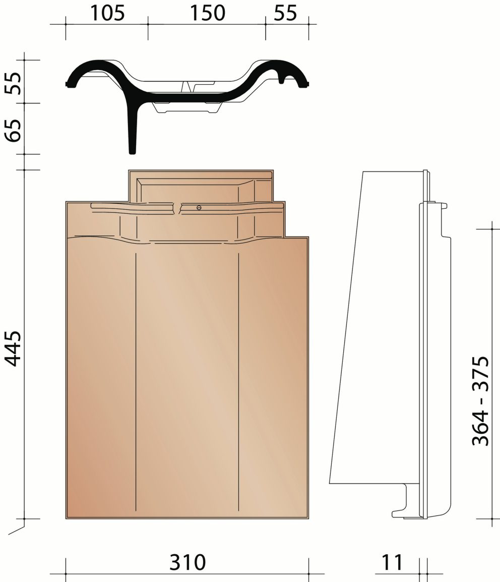 Harmonica: linker gevelpan Duits model (2,7/lm)