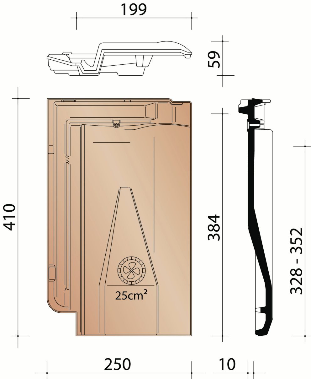 Harmonie: ventilatiepan 25cm²