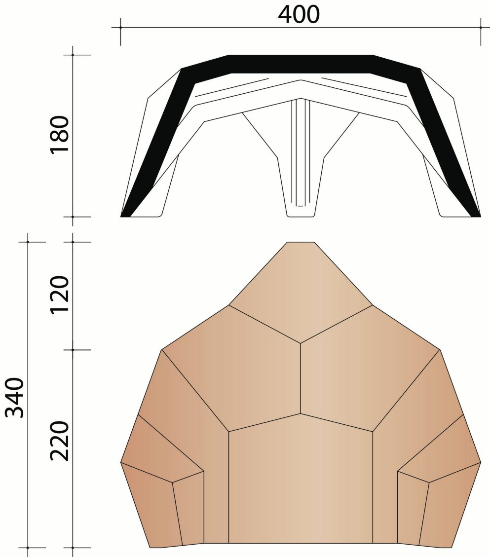 Domino : jonction pour 1 faîtière et 2 arêtiers